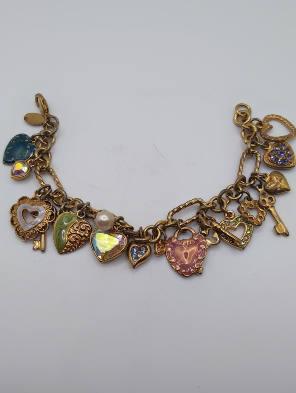 Kirks Folly Love Charm Bracelet 6.5 Inches